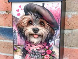 Valentine’s Day Puppy 2 Colonial Mailbox Cover