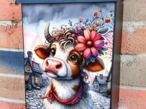 Cute Spring Cow Colonial Mailbox Cover