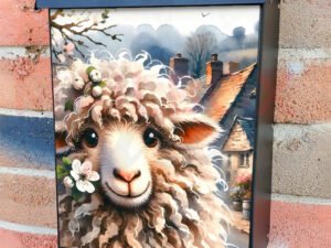 Romantic Spring Sheep Colonial Mailbox Cover