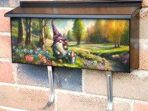 Easter Gnome with Flowers Townhouse Mailbox Cover