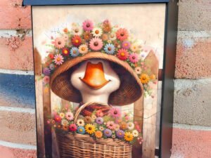 Cute Spring Goose Colonial Mailbox Cover