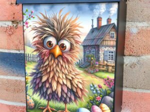 Silly Easter Chicken Colonial Mailbox Cover
