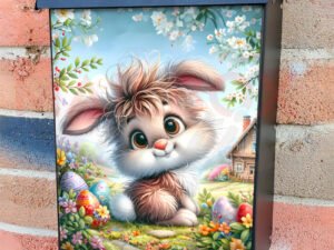 Little Easter Bunny Colonial Mailbox Cover