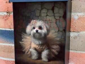 Cute Ballet Dancer Puppy Colonial Mailbox Cover